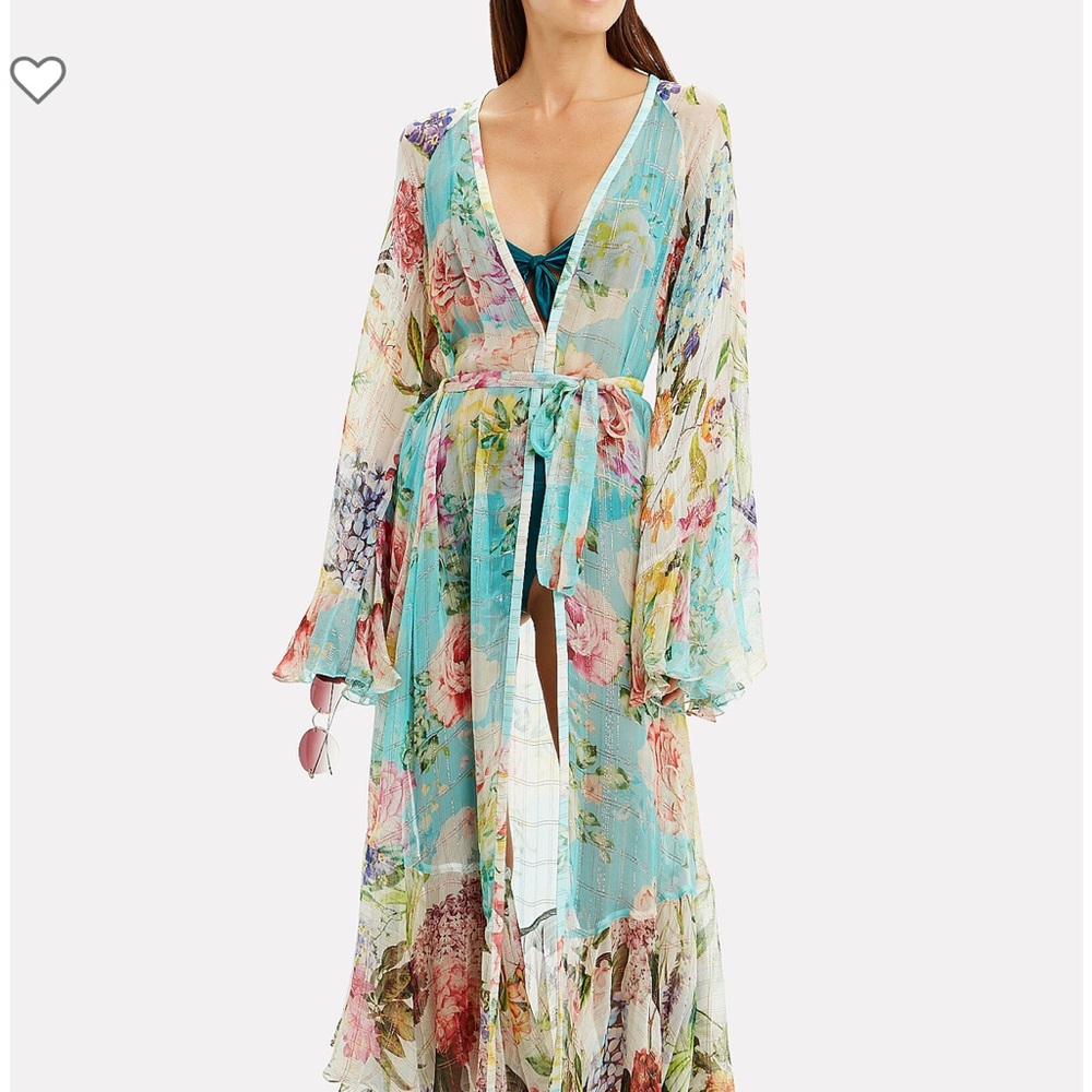 New! Rococo&Sand Sold Out Trinity Floral Cape Robe - Picture 4 of 9